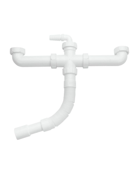 Sifón Doble Con alargaderas Para Fregadero Dos Senos - IBIDE