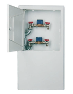 ARMARIO DE HORMIGÓN PARA BATERÍA DE CONTADORES DE 2 SERVICIOS CON PUERTA DE ALUMINIO