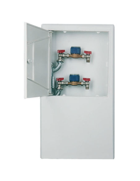 ARMARIO DE HORMIGÓN PARA BATERÍA DE CONTADORES DE 2 SERVICIOS CON PUERTA DE ALUMINIO