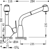 Monomando fregadero vertical BM-TRES con ducha extraíble (2 funciones) TRES