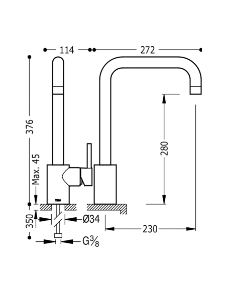 Monomando fregadero vertical MAX?TRES  TRES