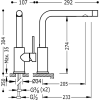 Monomando fregadero vertical doble función sin filtro. NOTA: para instalaciones de osmosis. TRES