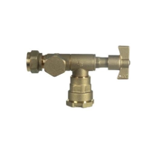 Válvula  De Salida Con Purga Conexión A Polietileno Ø exterior 25 mm. DN 13-15