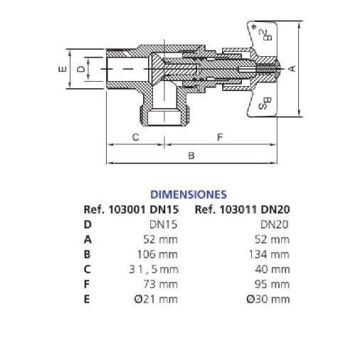 Válvula  De Salida Con Accionamiento Manual Para Centralización de Contadores
