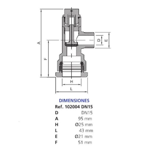 VÁLVULA ENTRADA ACOMETIDA Y ANTIFRAUDE P-E DN 13-15 Ø EXT 25