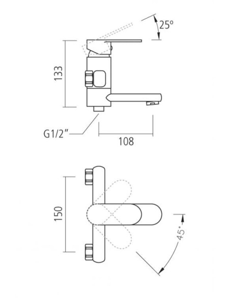 Conjunto Grifo Monomando Bañera BOSTON