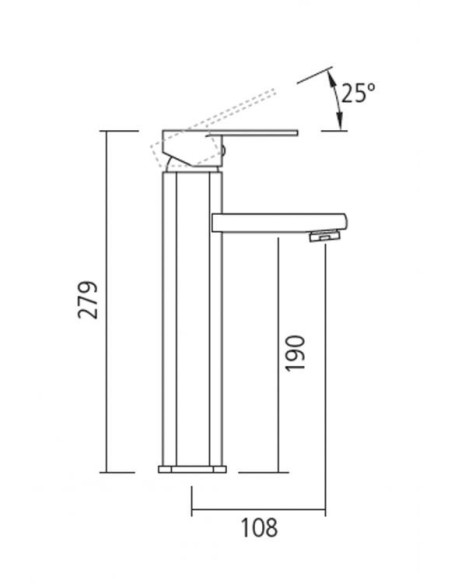 Grifo Monomando Lavabo Alto BOSTON