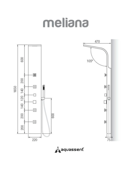 Columna  De Ducha Con Grifería Progresiva MELIANA