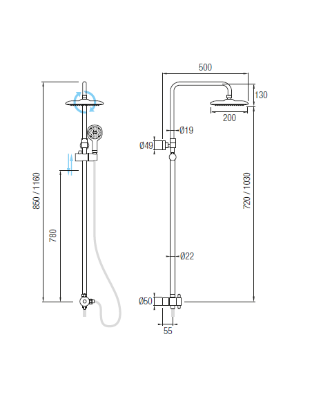 Conjunto De Ducha Sin Grifería SICILIA