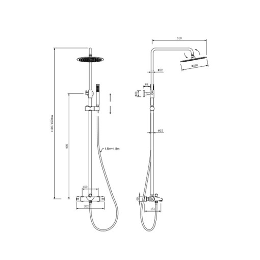 Conjunto De Ducha Con Griferia Termostática Para Bañera BALI
