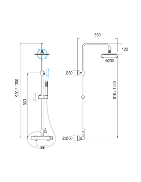 Conjunto de ducha Con Griferia Monomando FORMENTERA