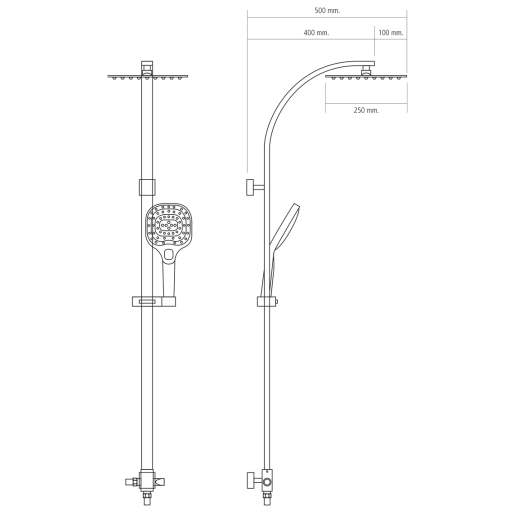 Conjunto De Ducha Sin Grifería CORCEGA