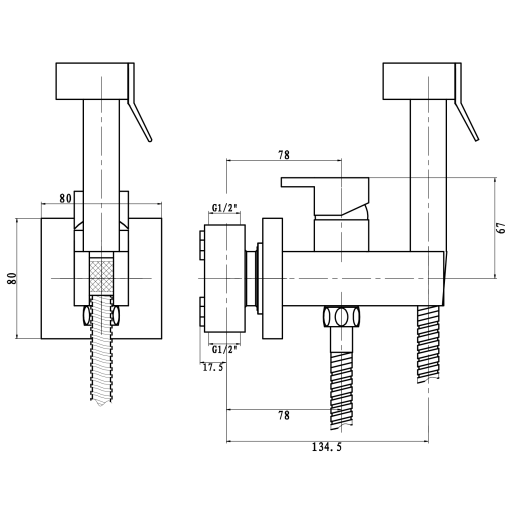 Grifo Monomando Bidé A Pared ISEO
