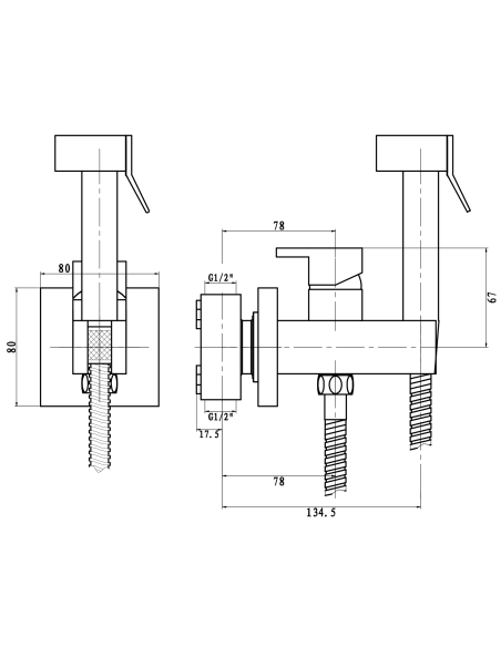 Grifo Monomando Bidé A Pared ISEO