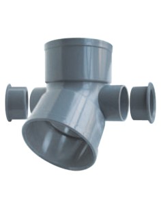 A-305 CODO H-H 45º CON DOS TOMAS LATERALES DE 50 EVACUACIÓN