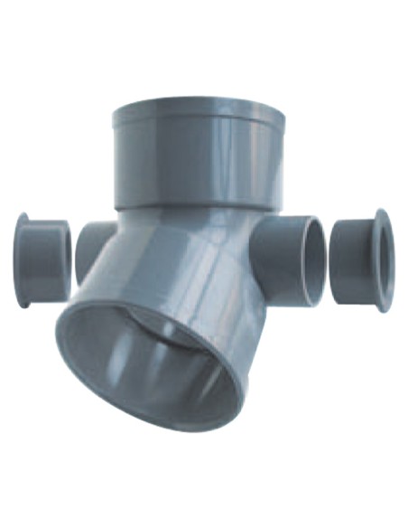 A-305 CODO H-H 45º CON DOS TOMAS LATERALES DE 50 EVACUACIÓN