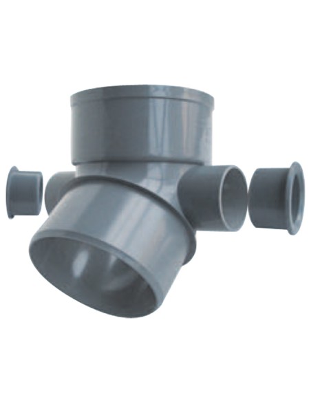 Codo Evacuación M-H 45° Con 2 Tomas Laterales De 50 A-308 RIUVERT