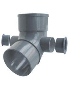 Codo Evacuación M-H 67° Con 2 Tomas Laterales De 50 A-281 RIUVERT