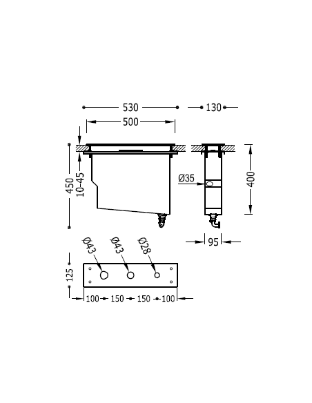 Kit depósito para bañeras de repisa TRES