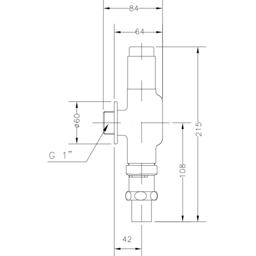 Fluxometro Vertical Pulsador De Descarga 1" GENEBRE