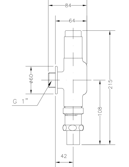 Fluxometro Vertical Pulsador De Descarga 1" GENEBRE