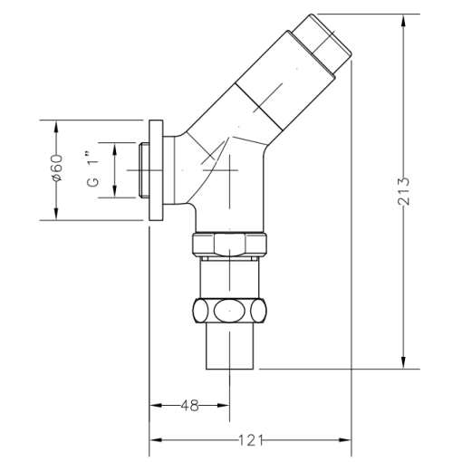 Fluxometro Angulado Pulsador De Descarga 1" GENEBRE