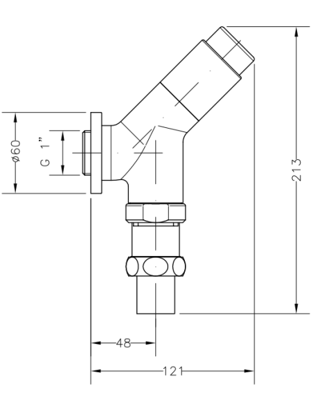 Fluxometro Angulado Pulsador De Descarga 1" GENEBRE