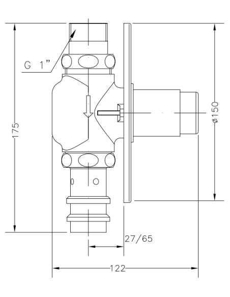 Fluxometro Emp.Pul.Front. 1" GENEBRE