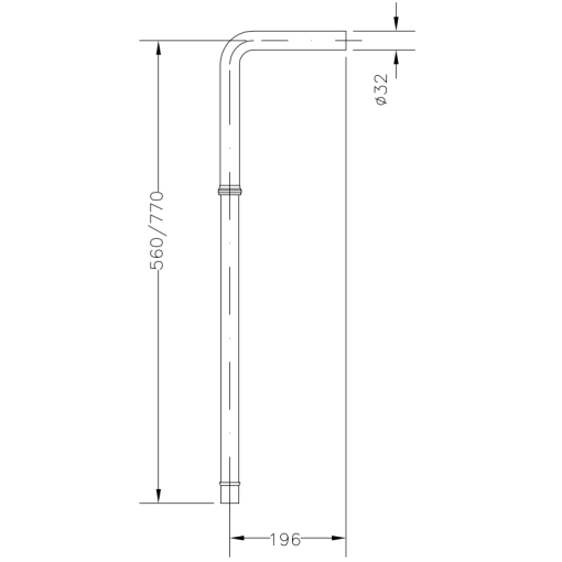 Tubo Cromado Ext. 1" Para Flux GENEBRE