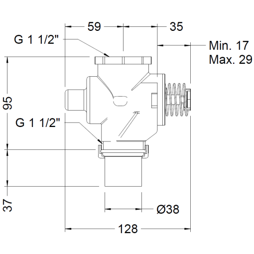 Válvula De Descarga para empotrar de 1 ½” GENEBRE