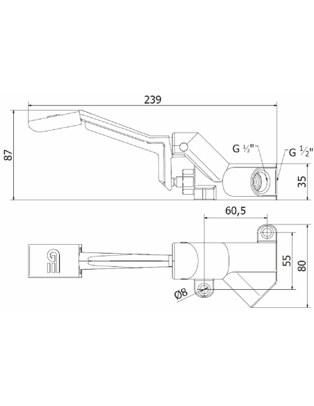G. Pedal 1 Agua C/Filtro 1/2"  GENEBRE
