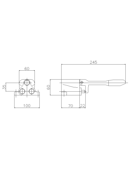 Grifo Horiz. Doble Pedal 1/2"  GENEBRE