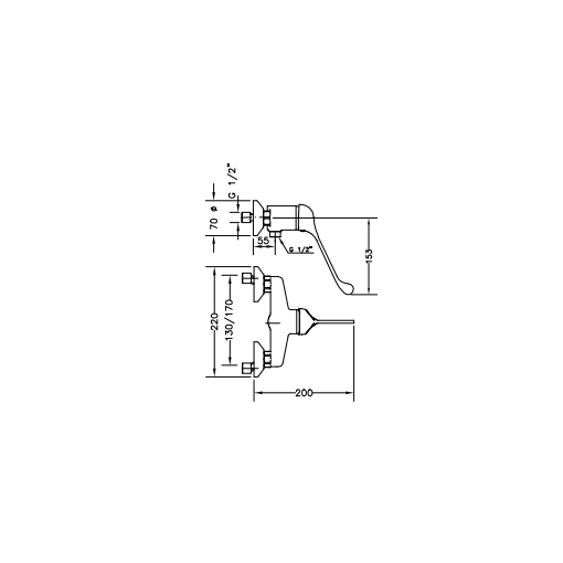 Monomando Ducha Medical Cromo  GENEBRE