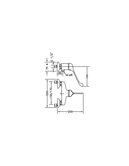 Monomando Ducha Medical Cromo  GENEBRE