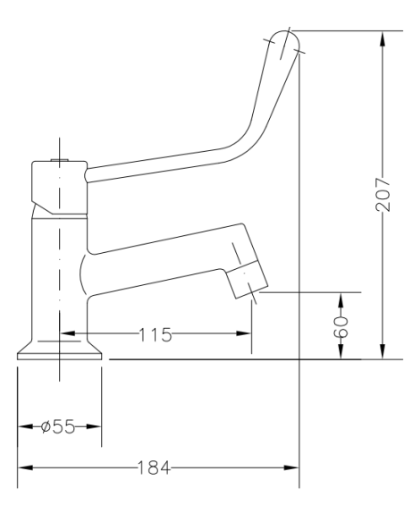 Grifo Medical Repisa Mez. 1/2" GENEBRE