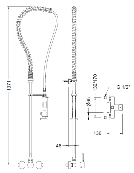 Colum.Prelav.Monom.Mural 15Cm  GENEBRE