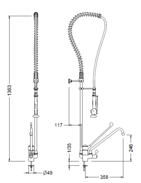 Columna Prelavado Monomando Ma GENEBRE