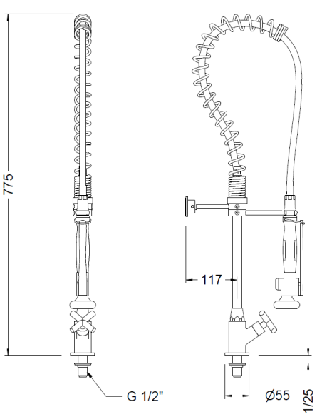 Columna Baja Profesional Con Grifo Vertical GENEBRE
