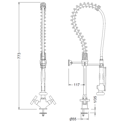 Columna Prelavado C/Mon. Mezc. GENEBRE