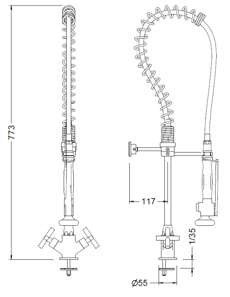 Columna Prelavado C/Mon. Mezc. GENEBRE