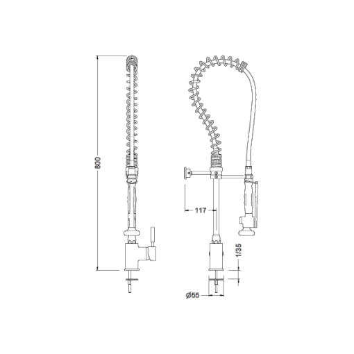 Colonna bassa professionale con miscelatore GENEBRE