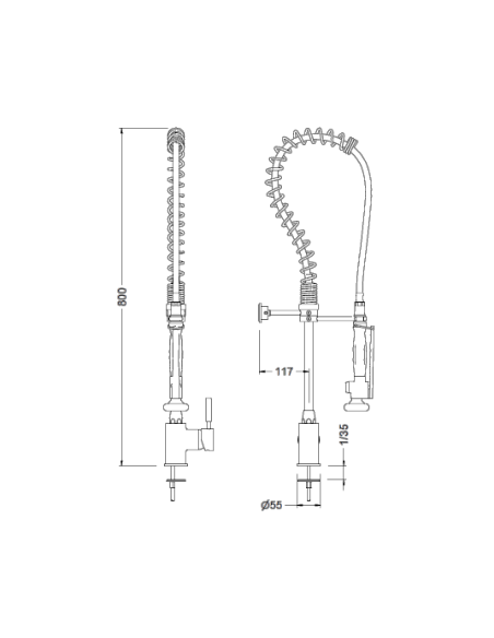 Colonne Basse Professionnelle Avec Mitigeur GENEBRE