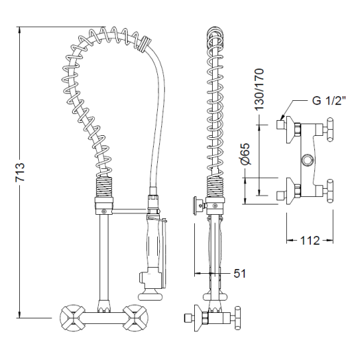 Columna Baja Profesional Con Grifo Mezclador A Pared GENEBRE