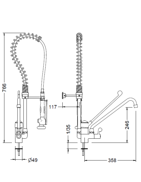 Columna Prelavado C/Mon. Mezcl GENEBRE