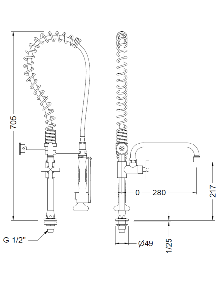 Columna Baja Profesional Con Grifo De Caño Giratorio GENEBRE