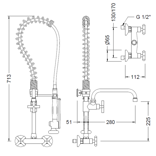 Columna Prelavado C/Grupo Mezc GENEBRE