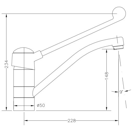 Monomando Fregadera 1/2"       GENEBRE