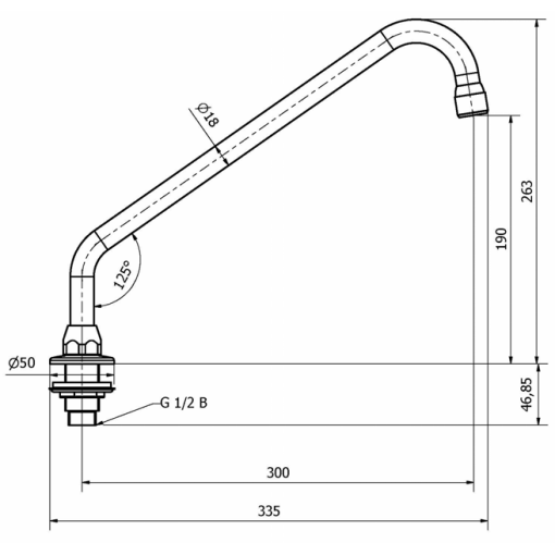Caño Profesional Para Fregadera GENEBRE