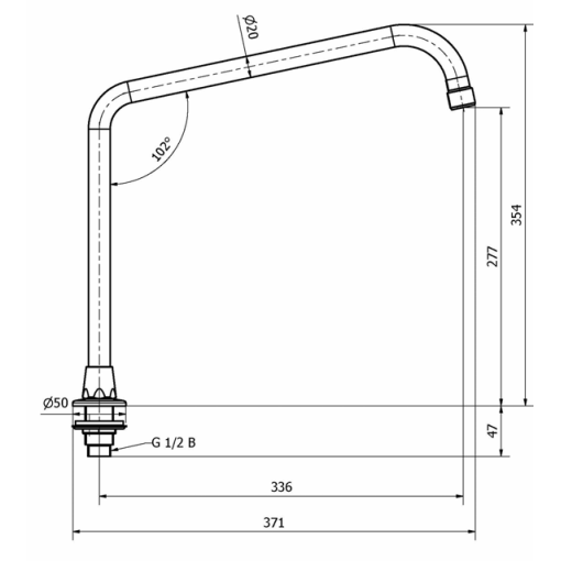 Caño Alto Profesional Para Fregadera GENEBRE