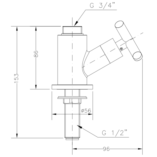 Cuerpo Vertical Colum.Prelav.  GENEBRE